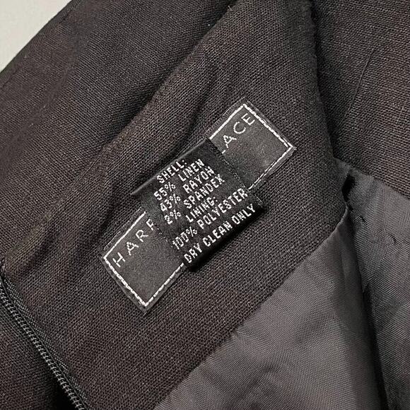Harris Wallace Skirt Size 10 Petite Short Linen Minimalist Dark Career Vacation - Picture 5 of 5